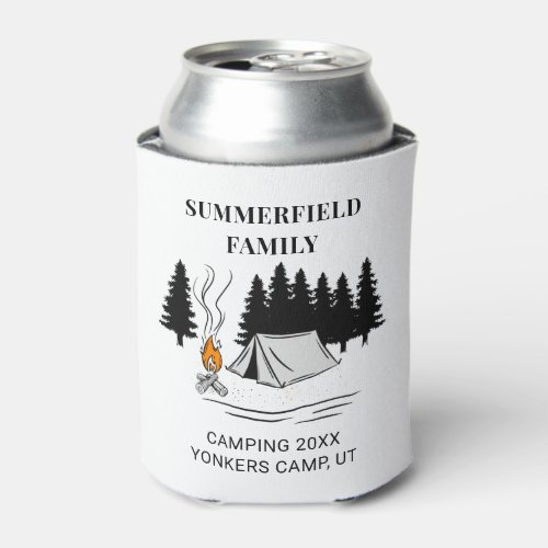 Camping Trip Campfire Family Reunion Custom Can Cooler