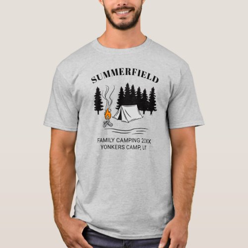 Camping Trip Campfire Family Reunion Custom Dad T_Shirt
