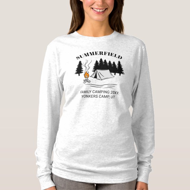Camping Trip Campfire Family Reunion Custom Mom T-Shirt (Front)