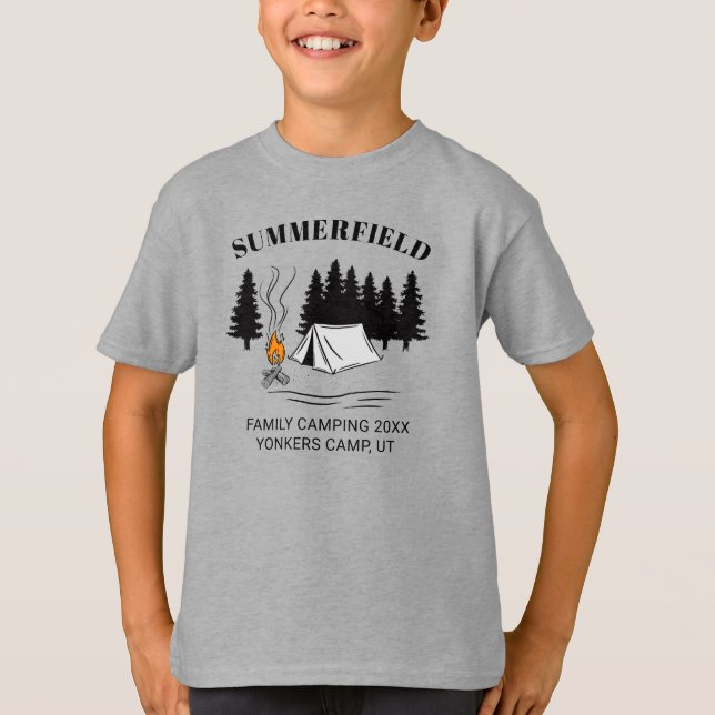 Camping Trip Campfire Family Reunion Custom Son T-Shirt (Front)