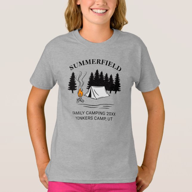 Camping Trip Campfire Family Reunion Custom T-Shirt (Front)