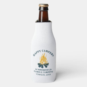Camping Trip Family Matching Happy Campers Custom Bottle Cooler
