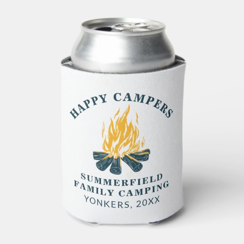 Camping Trip Family Matching Happy Campers Custom Can Cooler