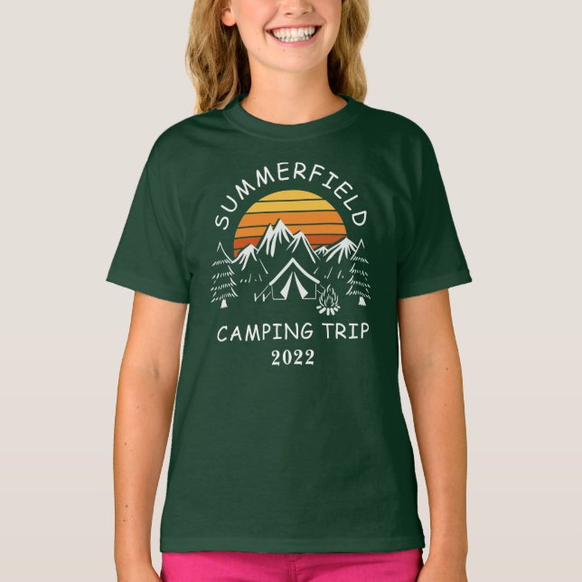 Camping Trip Retro Matching Daughter Custom T-Shirt (Front)