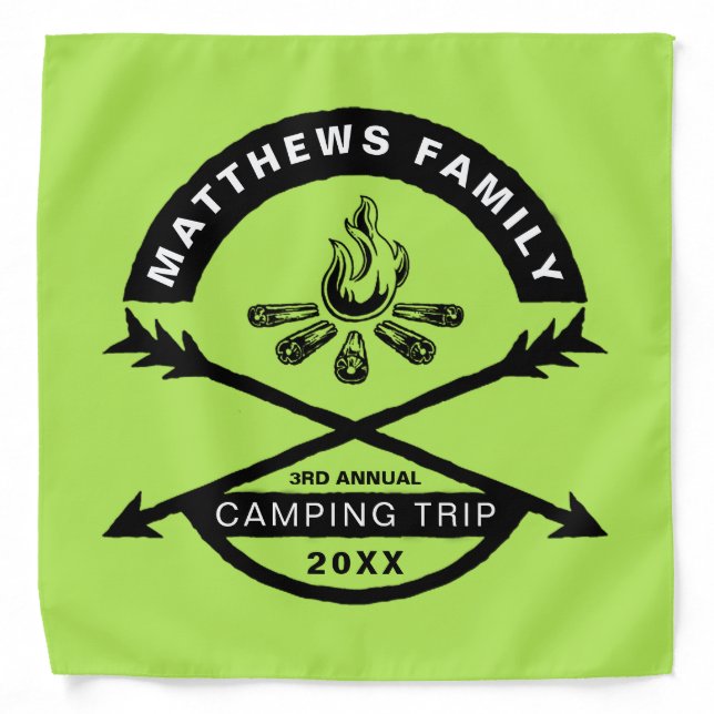 Camping Trip Reunion Bandana | Dark Design (Front)