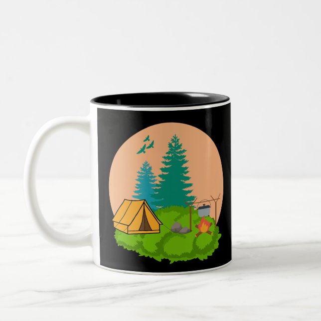 camping Two-Tone coffee mug (Left)