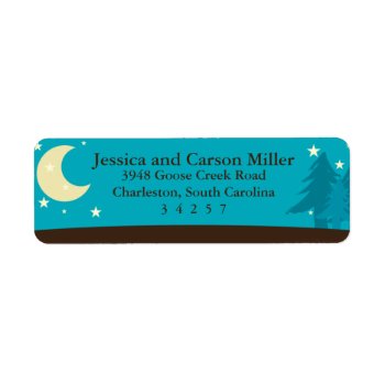 Camping Under The Moon And Stars Label by cranberrydesign at Zazzle