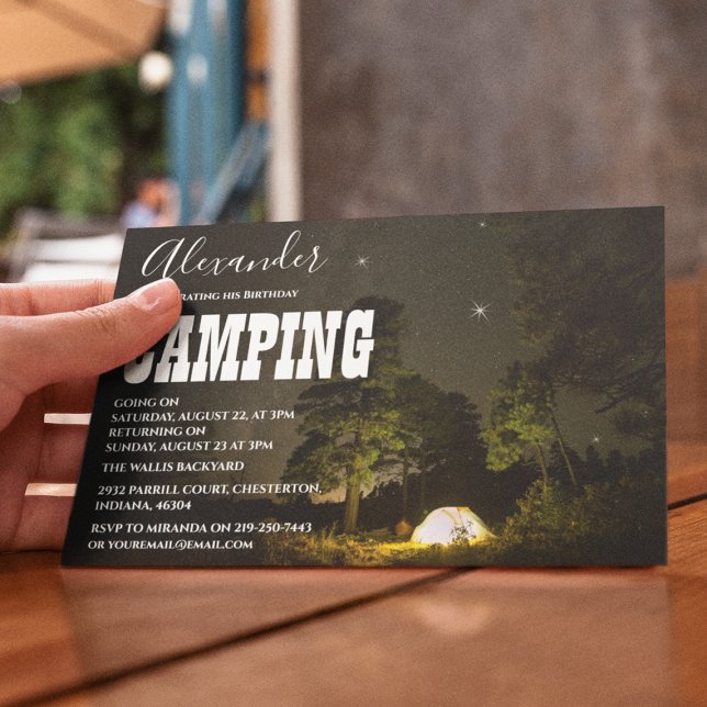 Camping under the Night Sky Birthday Invitation (Creator Uploaded)