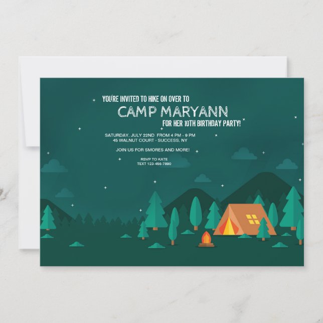 Camping Under the Stars Invitation (Front)