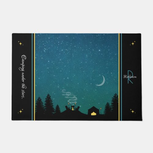 Camping Under the Stars Monogram Doormat