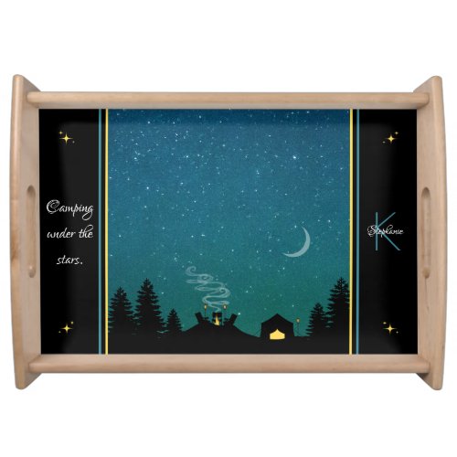 Camping Under the Stars Monogram Serving Tray