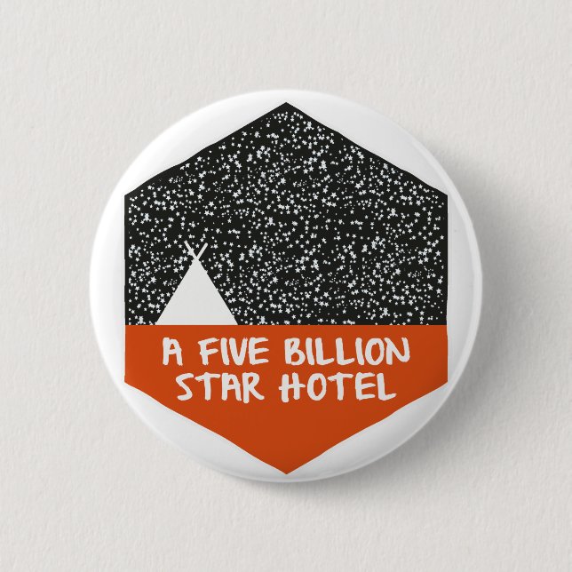 Camping under the stars pinback button (Front)