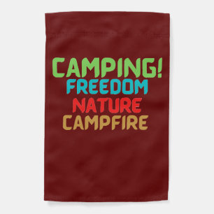 camping vacation, family fun garden flag