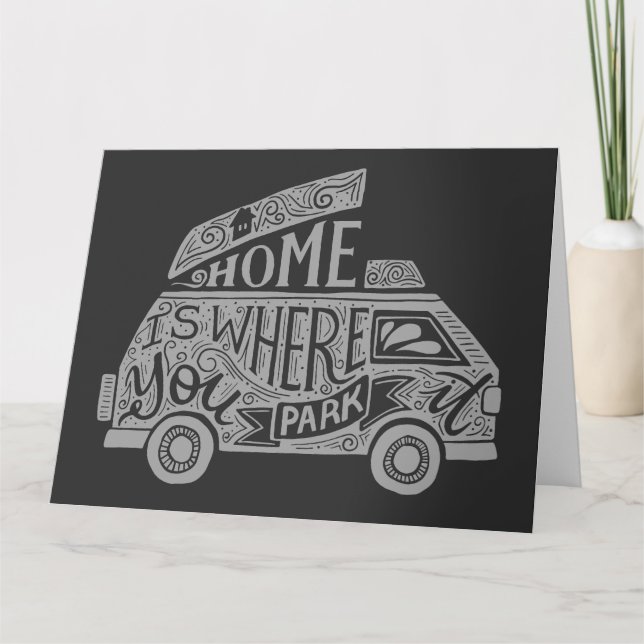 Camping Van Life Fun Inspirational Quote  Card (Front)