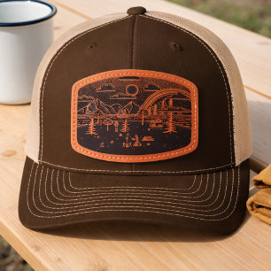 Camping Van Life Leather Patch Hat