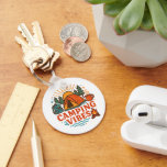 Camping Vibes Metal Circle Keychain