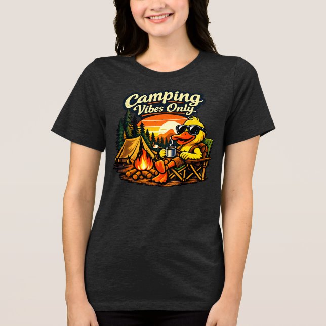 Camping Vibes Only Feel Right Tri-Blend Tee USA (Front)