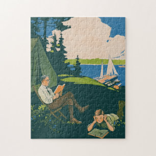 Camping Vintage Art Cool Historical Photos Travel Jigsaw Puzzle