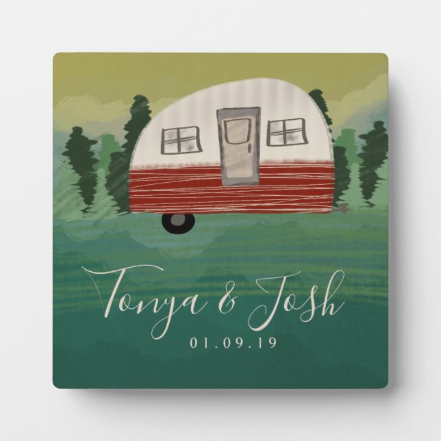 Camping Vintage Camper Bridal Shower Getaway  Plaque (Front)