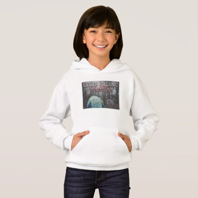CAMPING WATERCOLOR - LASSEN VOLCANIC NATIONAL PARK HOODIE (Front Full)