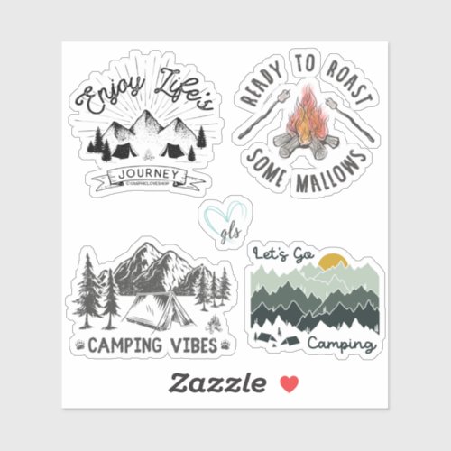 Camping Wilderness Sticker Pack GraphicLoveShop