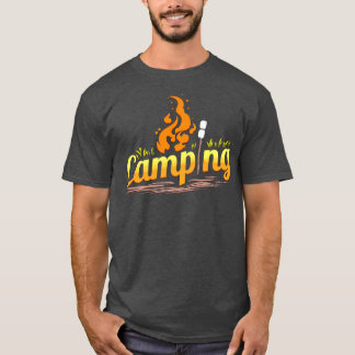 Camping With Campfire And Marshmallows Camping T-Shirt
