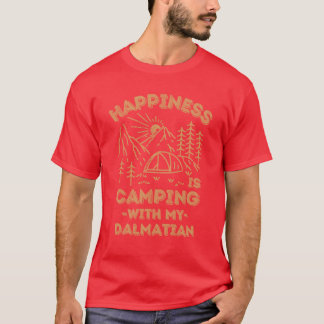 Camping with dalmatian girl T-Shirt