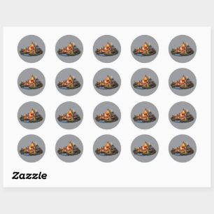 Camping With Loved Ones Classic Round Sticker