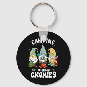 Camping With My Gnomies Funny Gnome Camp  Keychain