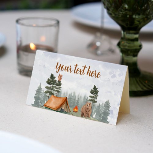 Camping Woodland Forest Place Card
