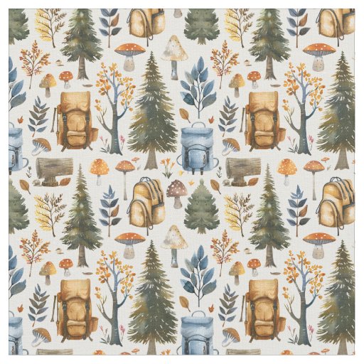 Camping, Woodland, Outdoors, Nature  Fabric
