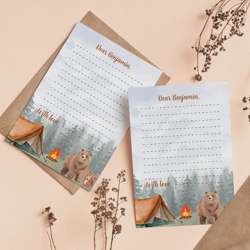 Camping Woodland Time Capsule Note Message Card
