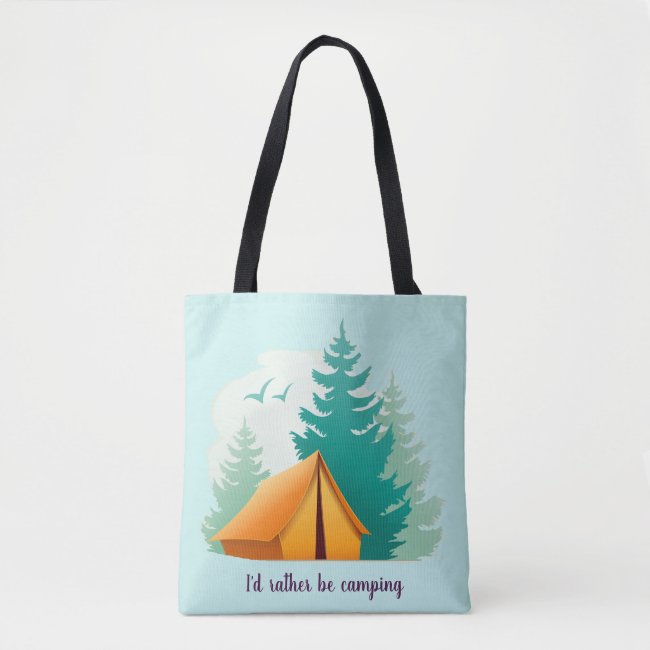 Camping Woods Tent Outdoors Design Tote Bag