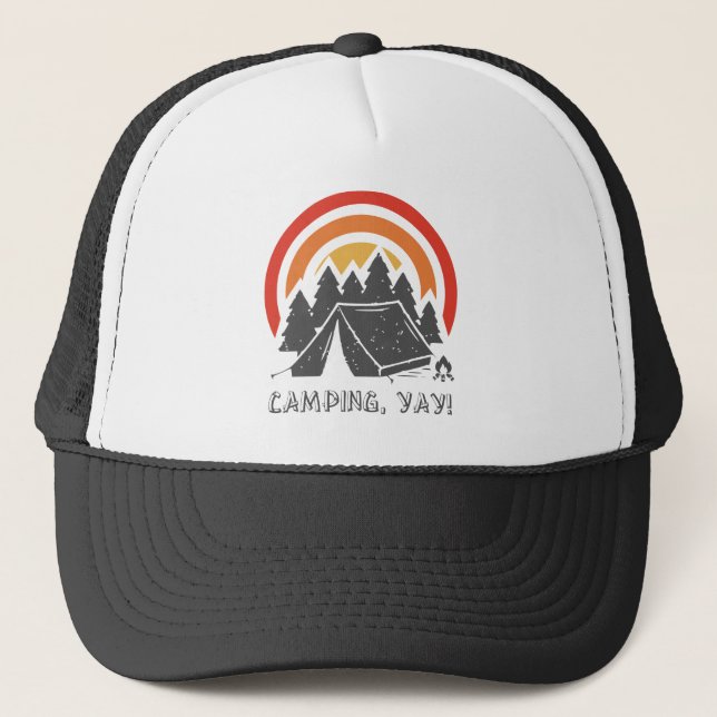 Camping, Yay! Trucker Hat (Front)