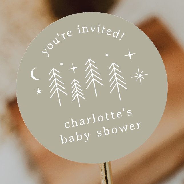 Camping You're Invited Classic Round Sticker (Creator Uploaded)