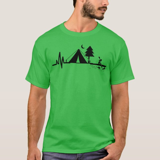 Campingent Kayak Heartbeat Lifeline girl T-Shirt (Front)