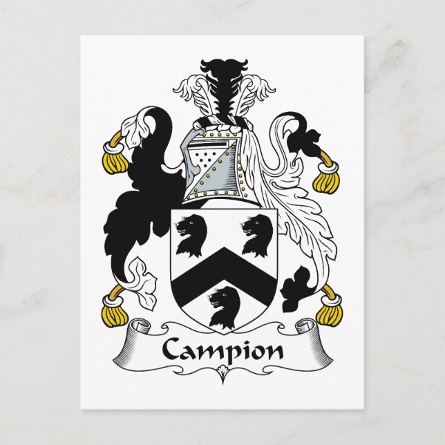 Campion Family Crest Postcard (Front)
