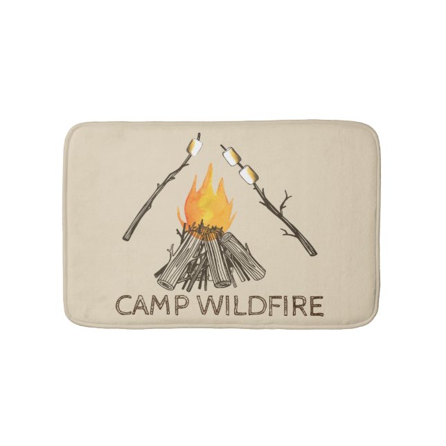 Campire with Toasting Marshmallows Bath Mat (Front)