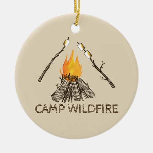 Campire with Toasting Marshmallows Ornament