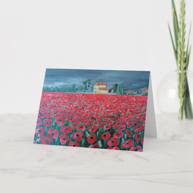 Campo de Amapolas Painting by Alfred Fox Card (Front)