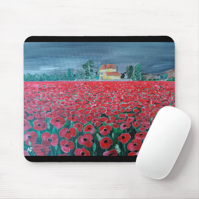 Campo de Amapolas Painting by Alfred Fox Mouse Pad (With Mouse)