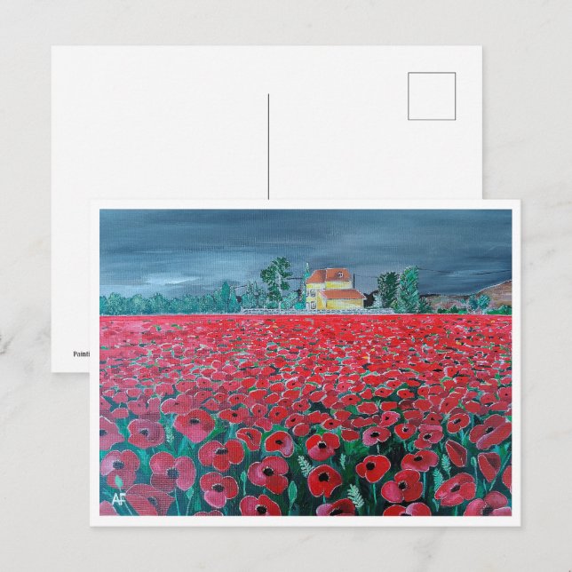 Campo de Amapolas Painting by Alfred Fox Postcard (Front/Back)