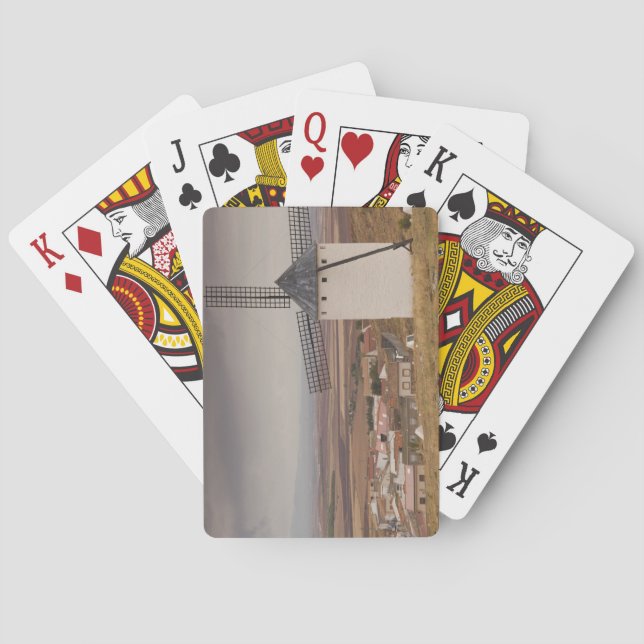 Campo de Criptana, antique La Mancha windmills Poker Cards (Back)
