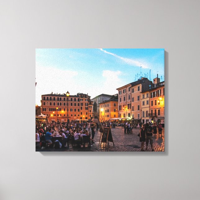 Campo de Fiori, Rome, Italy, by sunset - Canvas (Front)