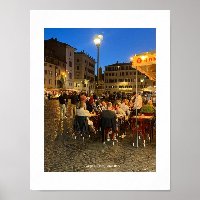 Campo di Fiore, Rome, Italy Design Photo Print (Front)