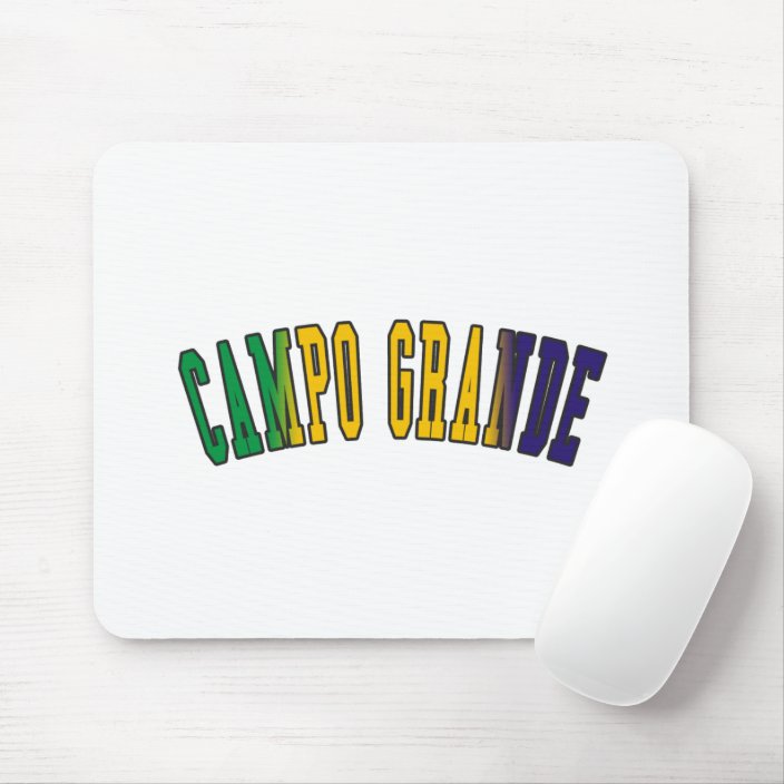 Campo Grande in Brazil National Flag Colors Mouse Pad