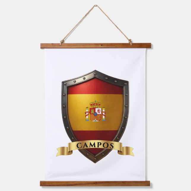 Campos Spain Heraldic Name Shield Hanging Tapestry (Front)