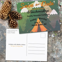 Campout Family Reunion Save The Date Template