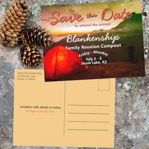 Campout Family Reunion Save The Date Template