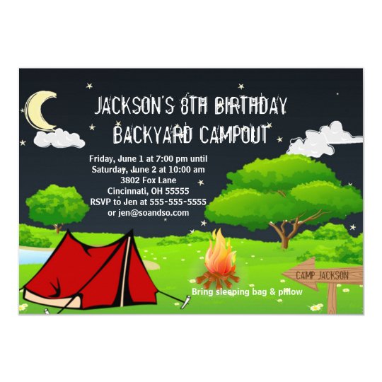 Campout Birthday Party Invitations 7